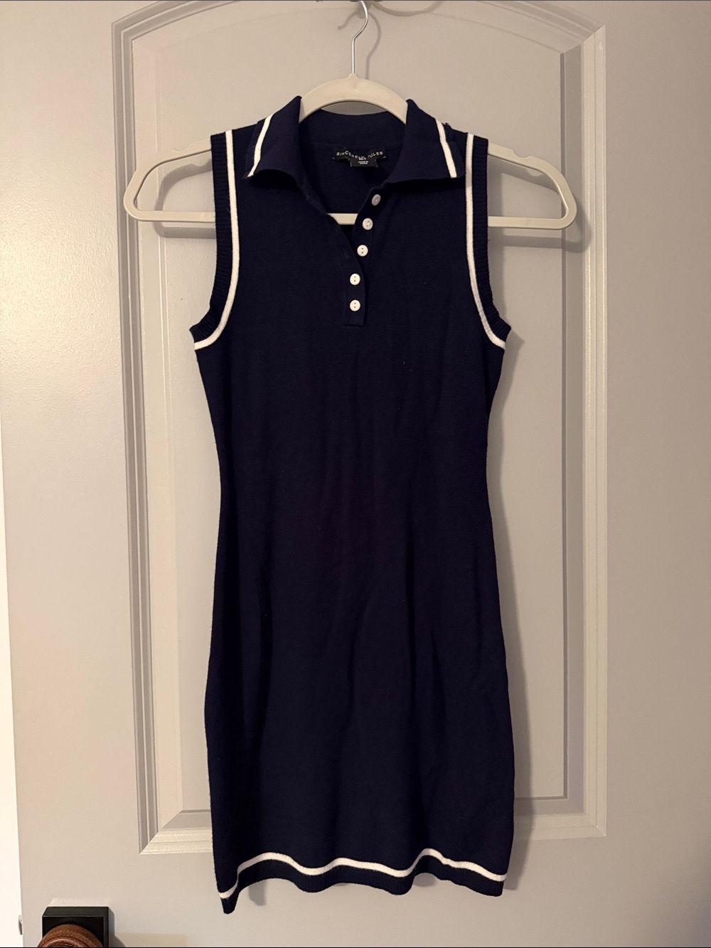 Sincerely Jules Navy Blue Collared Mini Dress